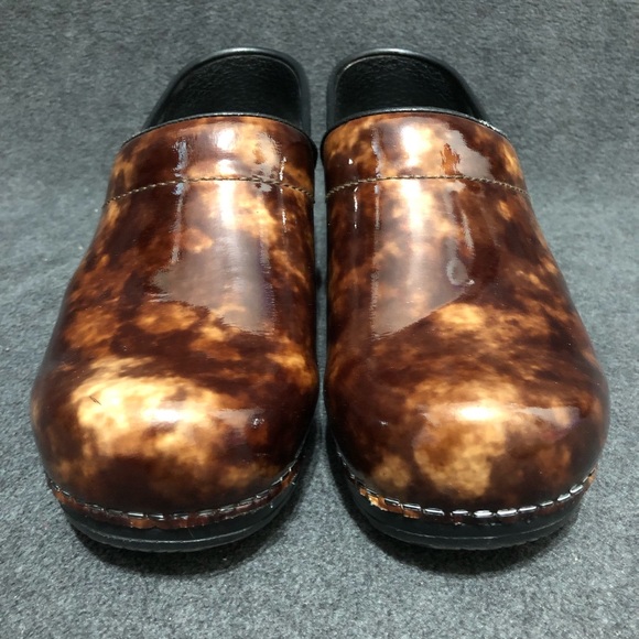 Sanita Danish Marbled Patent Leather Womens Clogs Size 37 US 6 - Picture 2 of 10